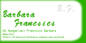 barbara francsics business card